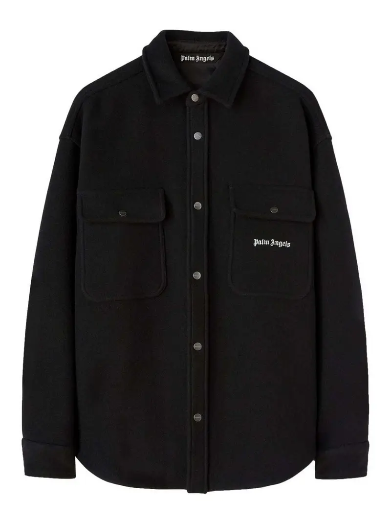 Sovracamicia con logo sul retro Nero