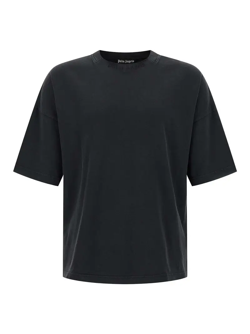 T-shirt del logo curvo Nero