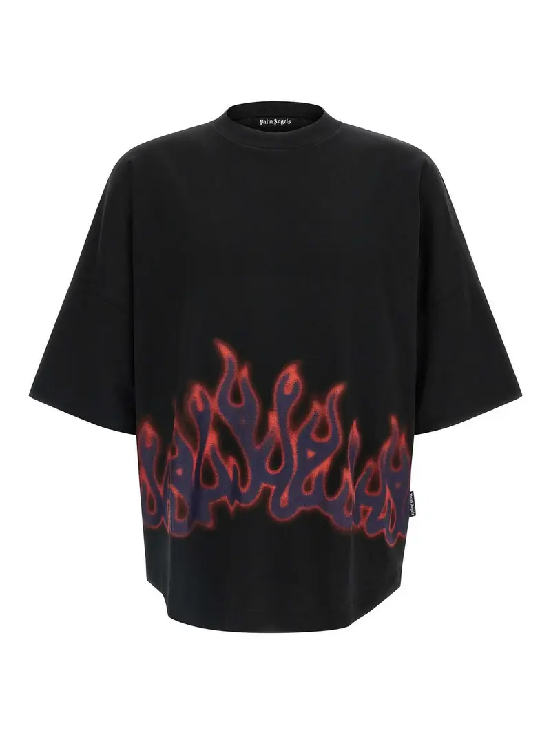 T-shirt Flames Nero
