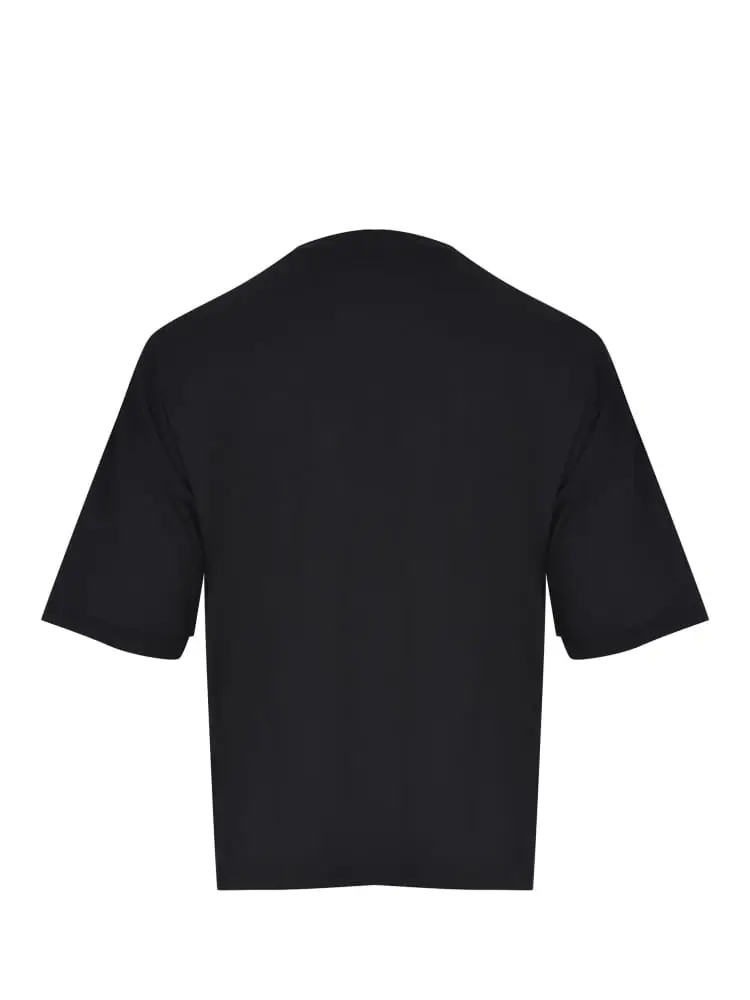 tshirt nera uomo maxi logo sul davanti miniatura 2