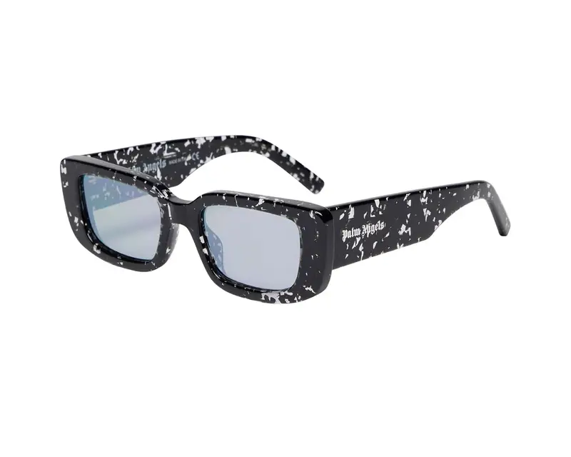 PALM ANGELS Unisex PERI003 Giorgina 1040 Black crystal havana Occhiali da sole Acetato Nero Argento Squadrata Normale