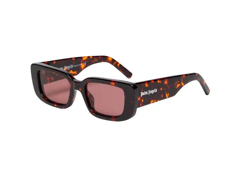 PALM ANGELS Unisex PERI003 Giorgina 6428 Dark havana Occhiali da sole Acetato Havana Rosso Squadrata Normale