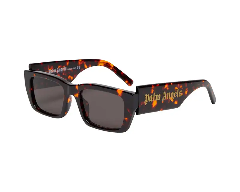 PALM ANGELS Unisex PERI006 Palm 6407 Dark havana dark grey Occhiali da sole Acetato Havana Grigio Squadrata Normale