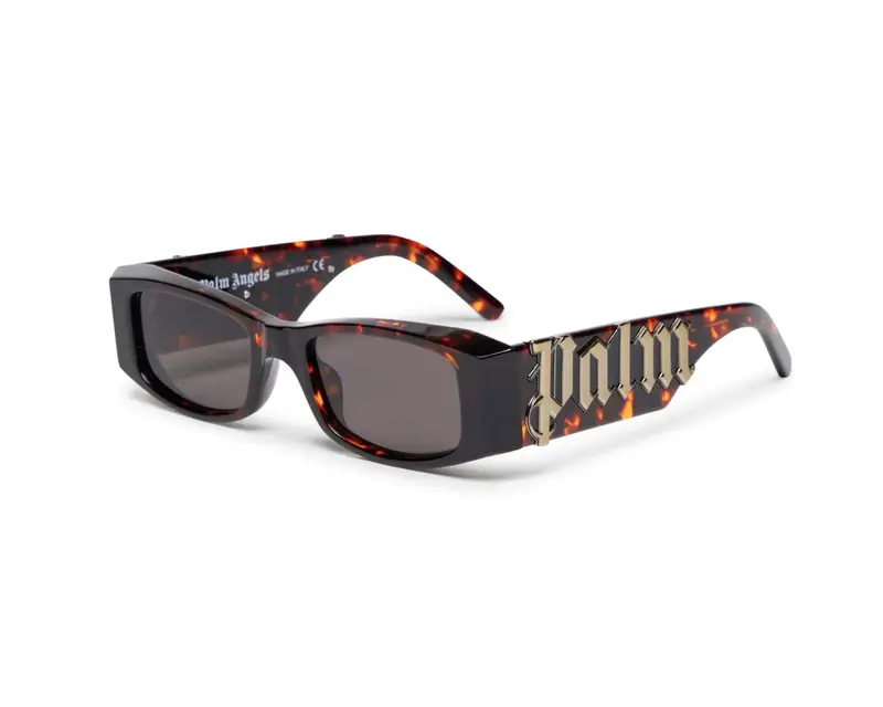 PALM ANGELS Unisex PERI007 Angel 6407 Dark havana dark grey Occhiali da sole Acetato Havana Grigio Squadrata Normale