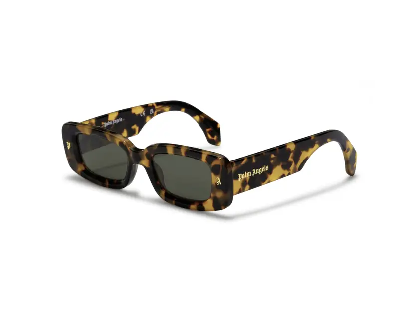 PALM ANGELS Unisex PERI022 Lala 6455 Havana Occhiali da sole Acetato Havana Verde Squadrata Normale
