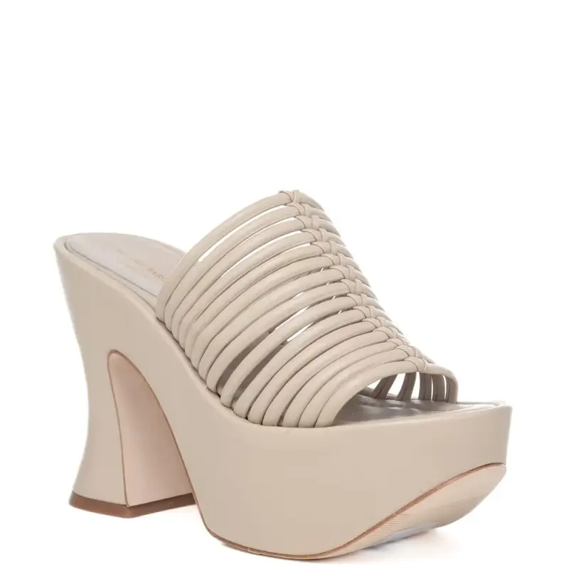 sandali sabot donna zaida con fascette intrecciate in pelle avorio miniatura 2