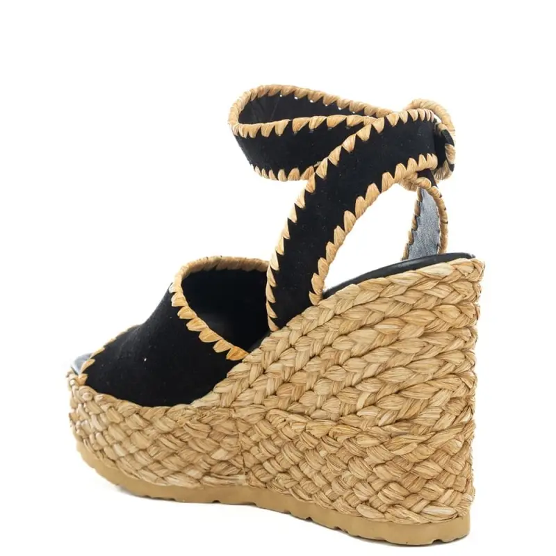 scarpe alte da donna cindy con cuciture e ricami sui bordi nere miniatura 3