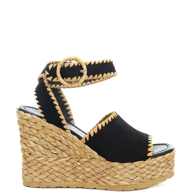 scarpe alte da donna cindy con cuciture e ricami sui bordi nere