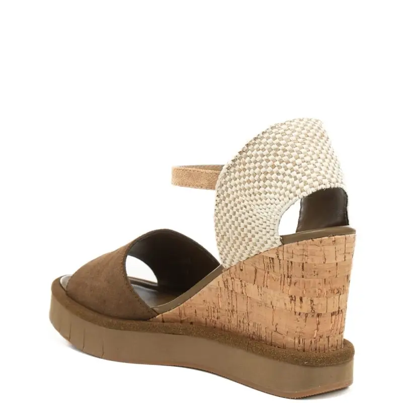 scarpe alte da donna eileen in suede e zeppa in sughero marrone miniatura 2