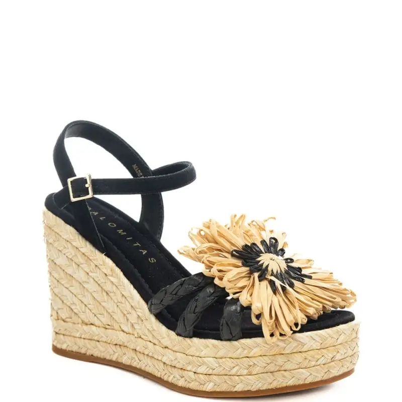 scarpe alte da donna fannie in tessuto intrecciato nere miniatura 3