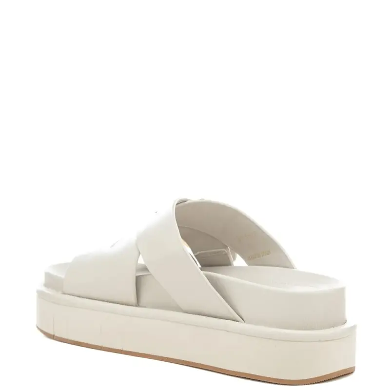 scarpe da donna demi in pelle con fasce frontali a incrocio bianche miniatura 2