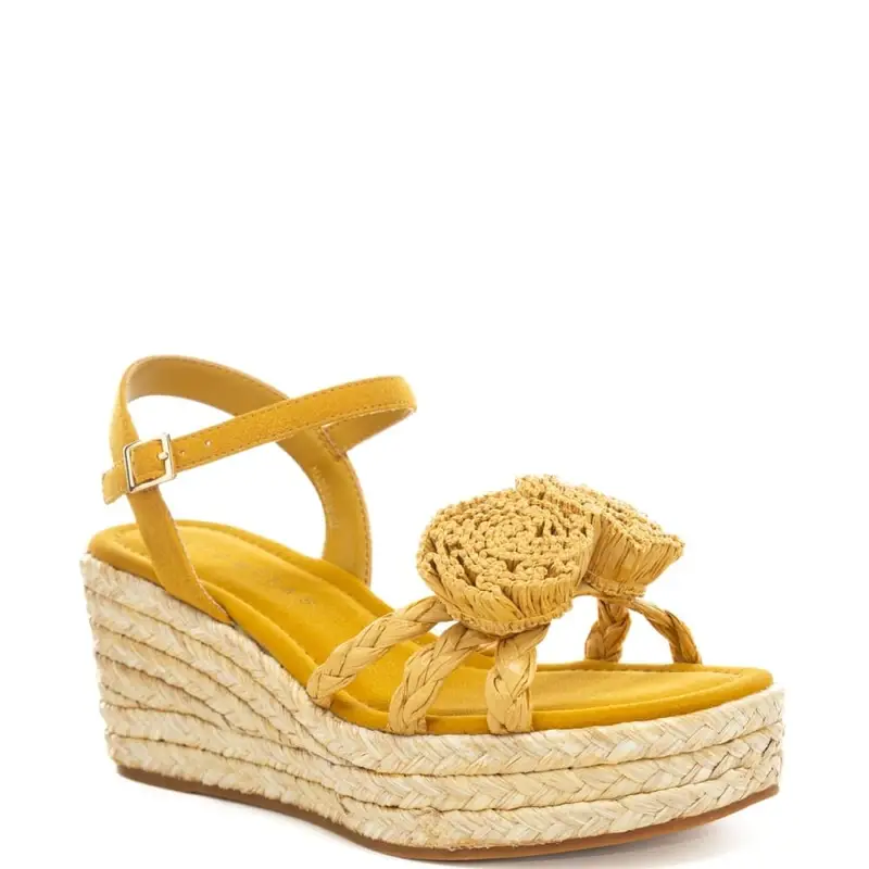 scarpe da donna galena in suede con decorazioni applicate sul davanti ocra miniatura 3