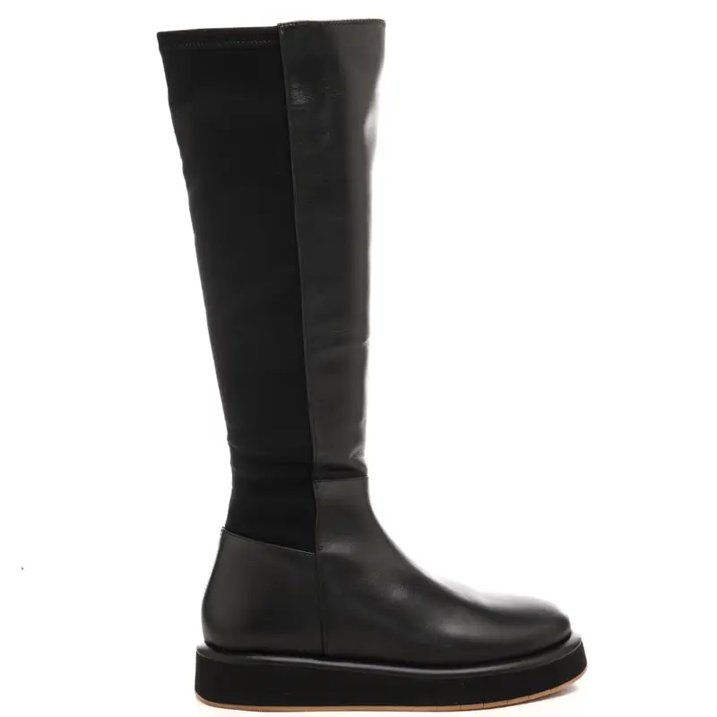 stivali alti da donna piale con inserto a contrasto sul gambale neri