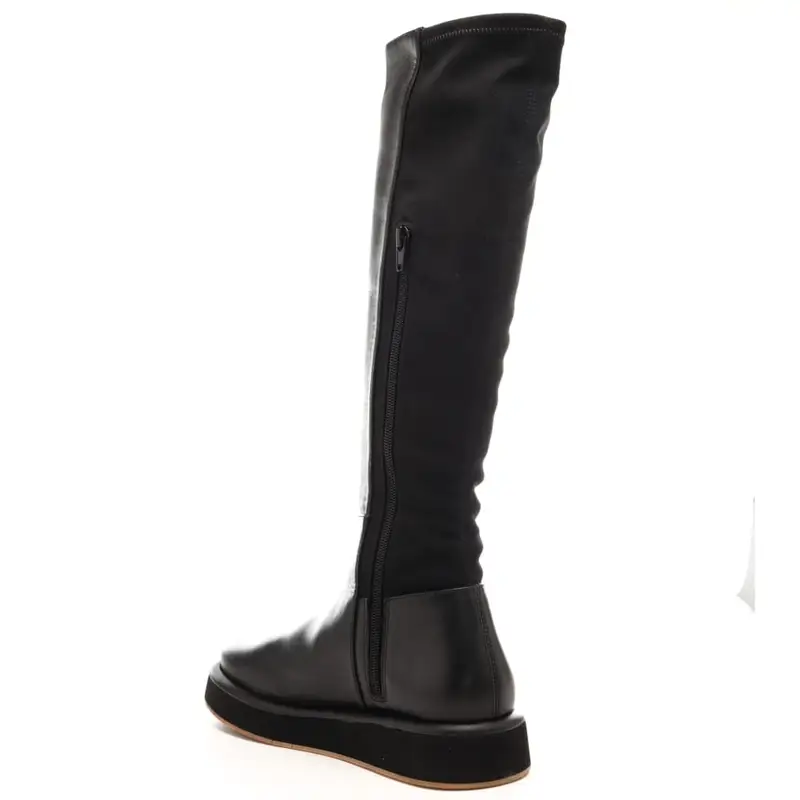 stivali alti da donna piale con inserto a contrasto sul gambale neri miniatura 3