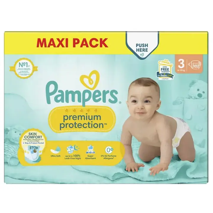 Premium Protection (6-10kg) Maxi Pack 102 pannolini