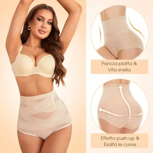 Pancera Contenitiva Donna Pancia Piatta Guaina Contenitiva a Vita Alta Intimo Mutande Contenitivo Modellante miniatura 3