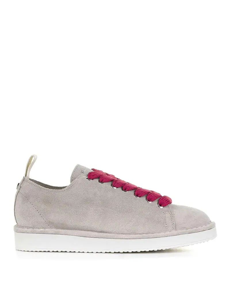 Sneaker In Camoscio Grigio Multicolore