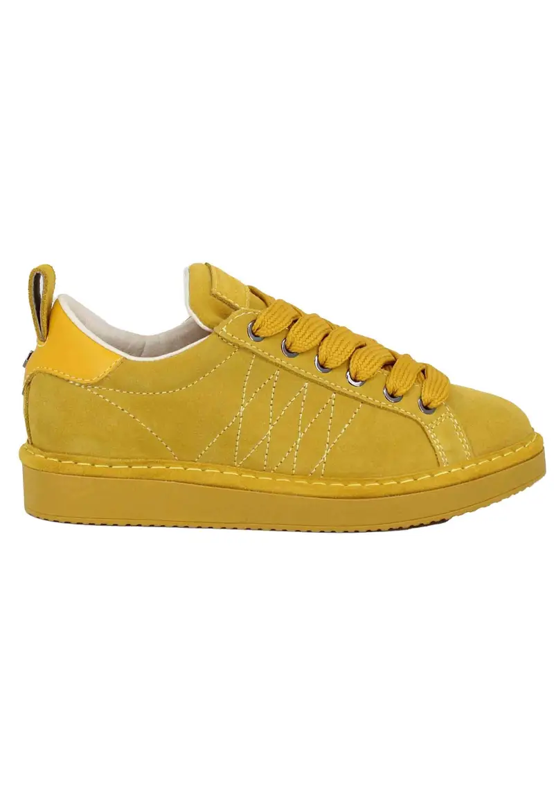 Sneakers donna in eco camoscio giallo Donna P01 W002-0036C001