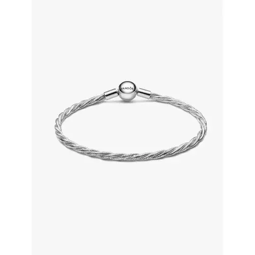 Bracciale Pandora Maglia Doppia Intrecciata con Chiusura a Sfera 593757C00 miniatura 2