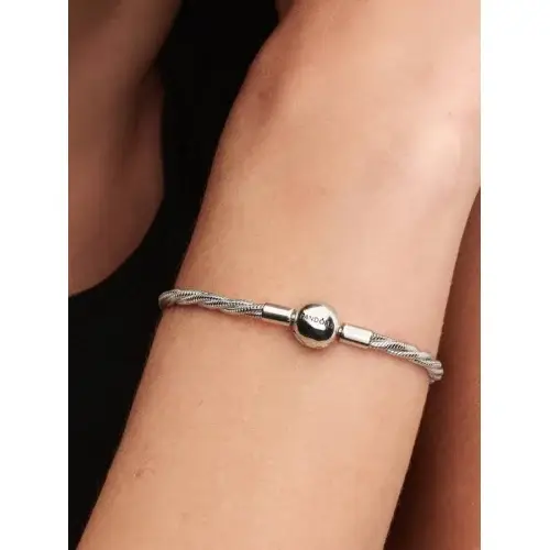 Bracciale Pandora Maglia Doppia Intrecciata con Chiusura a Sfera 593757C00 miniatura 3