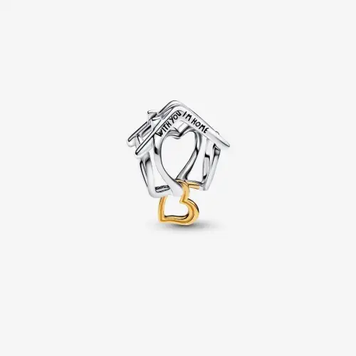 Charm Pandora Openwork Casa "With You I m Home" 764145C00