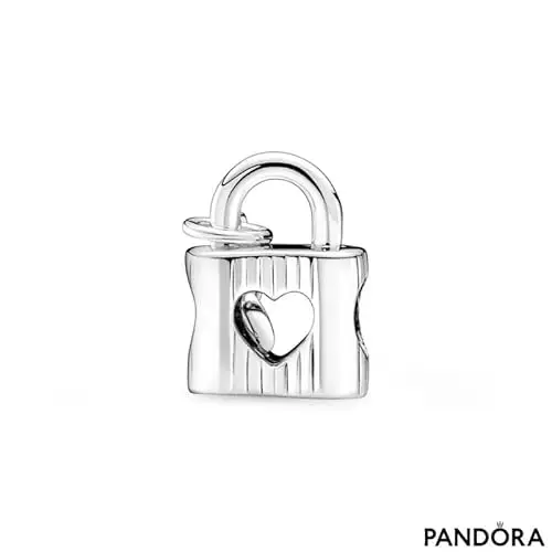 PANDORA Ciondolo Moments in argento Sterling con lucchetto e recinzione miniatura 3