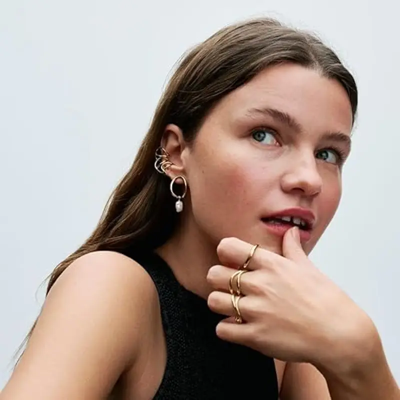 PANDORA Essence Orecchino ear-cuff placcato in oro 14k miniatura 2