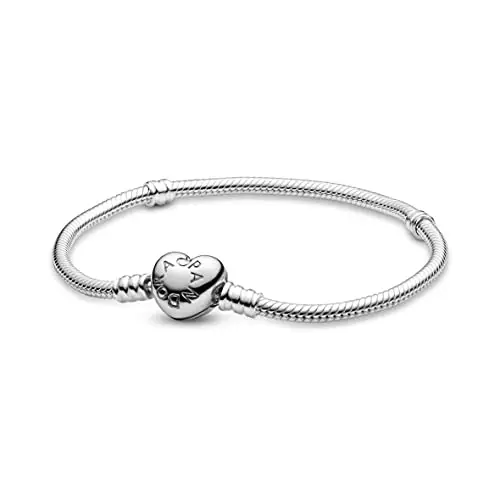PANDORA Icons Bracciale in argento con chiusura a forma di cuore, 20