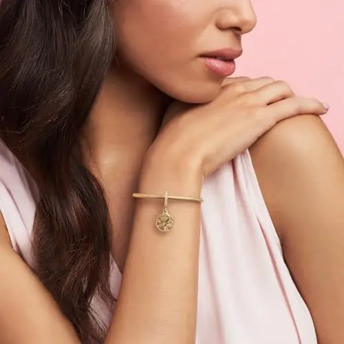 PANDORA Icons Pendente con albero genealogico placcato in oro 14 k con zirconi cubici trasparenti miniatura 2