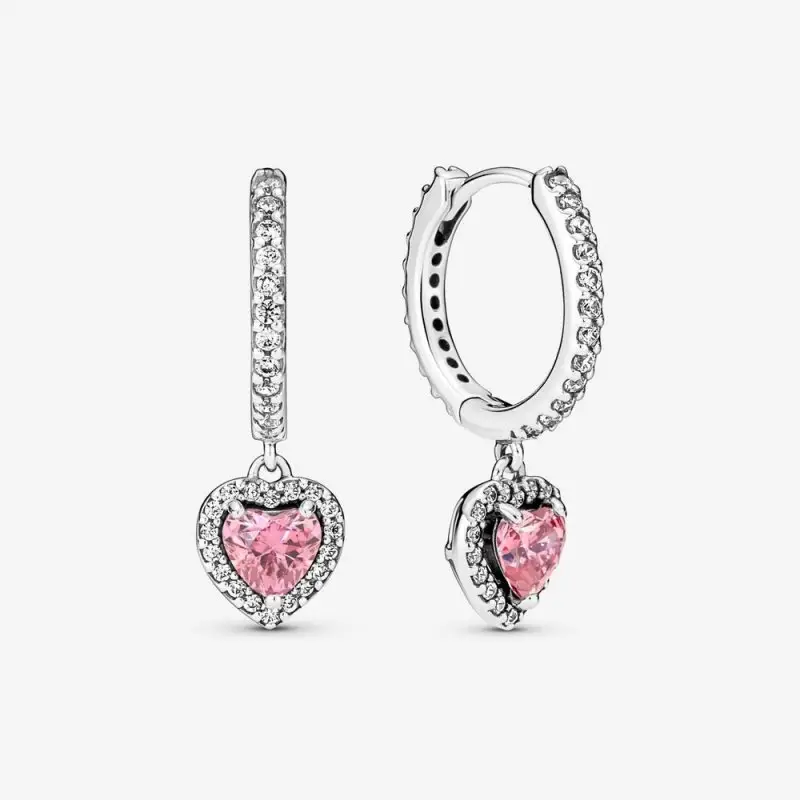 Sparkling Halo Heart Hoop Orecchini