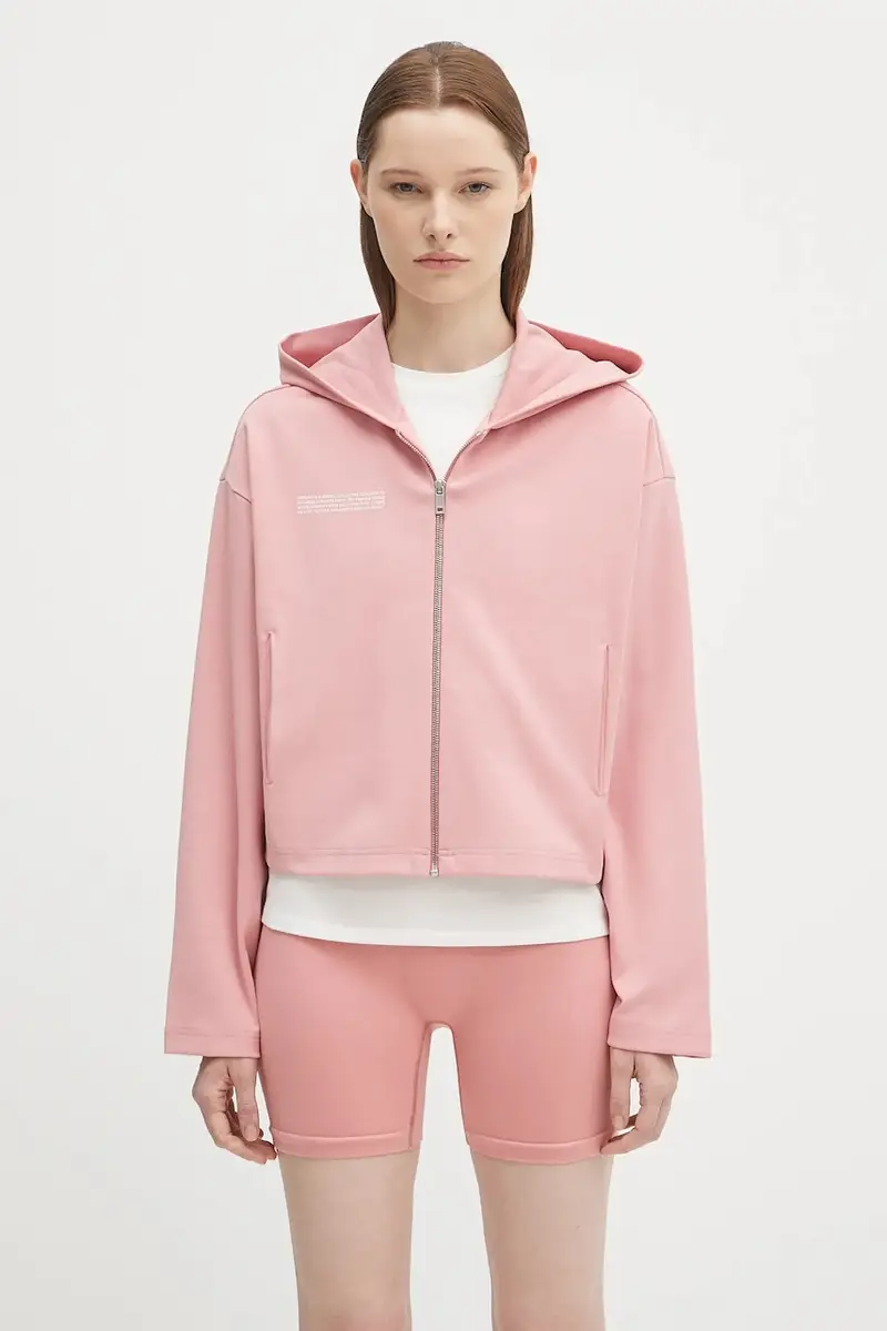 felpa DNA Double Jersey Zip Up Hoodie donna colore rosa con cappuccio 10002361
