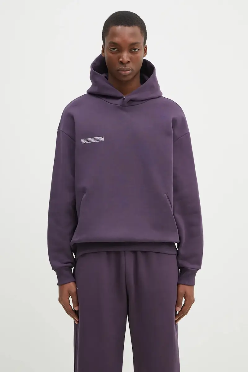 felpa in cotone colore violetto con cappuccio 10001740