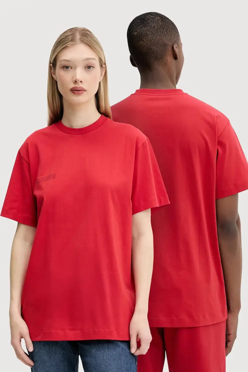 t-shirt in cotone colore marrone Rosso