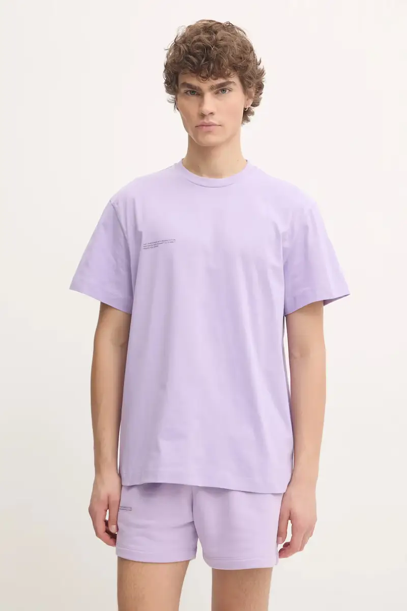 t-shirt in cotone colore violetto miniatura 2