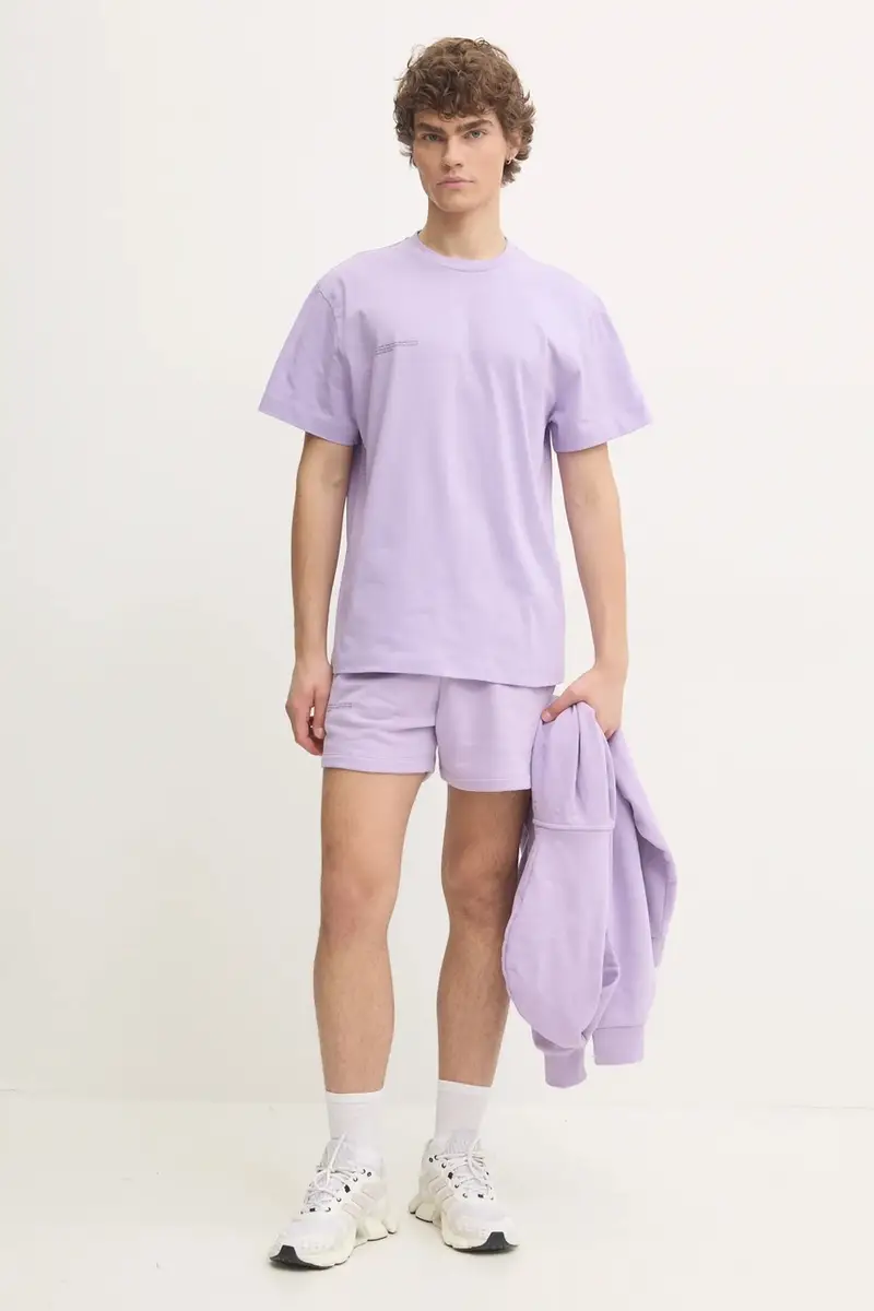 t-shirt in cotone colore violetto miniatura 4