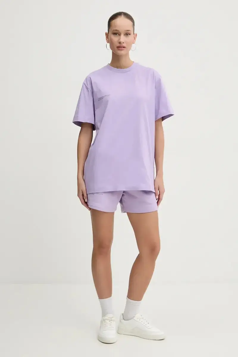 t-shirt in cotone colore violetto miniatura 5