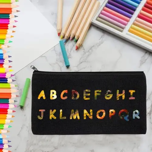 pangutheos 10 Pezzi Borsa da Trucco Cosmetica Vuota, Astuccio Personalizzato con Cerniera, DIY Astuccio in Tela, Usato miniatura 2