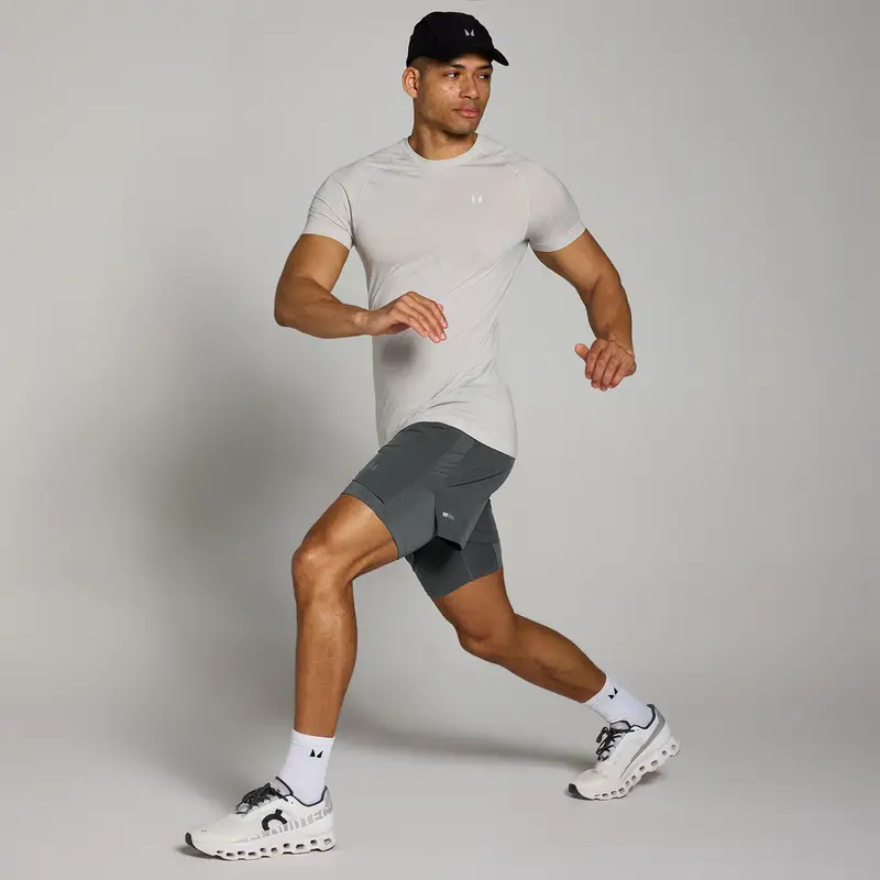 Pantaloncini 2 in 1 da 13 cm MP Velocity da uomo - Grigio scuro - XS miniatura 2