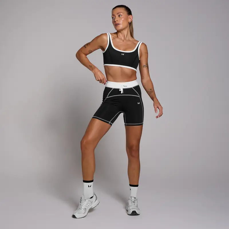 Pantaloncini a contrasto con cordoncini MP Tempo da donna - Neri - XL miniatura 2