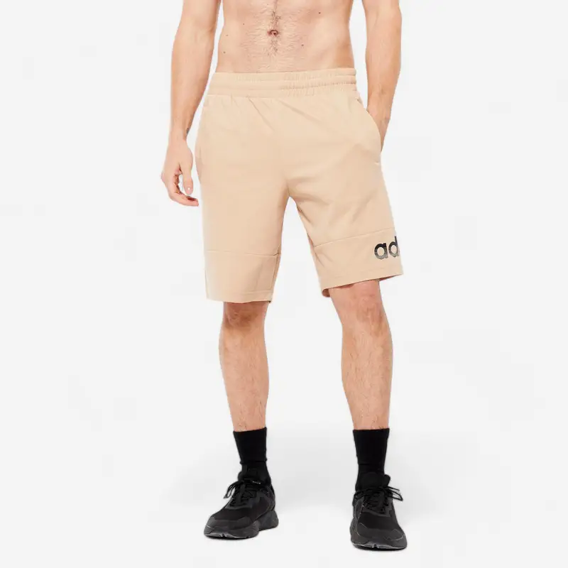 Pantaloncini ADIDAS uomo palestra regular fit cotone con tasche beige |  Adidas