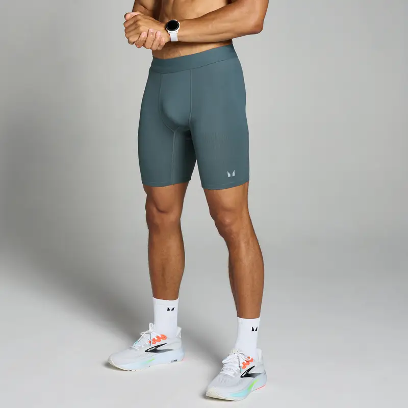 Pantaloncini attillati a contrasto a costine MP Velocity Ultra da uomo - Dark Slate - XXXL