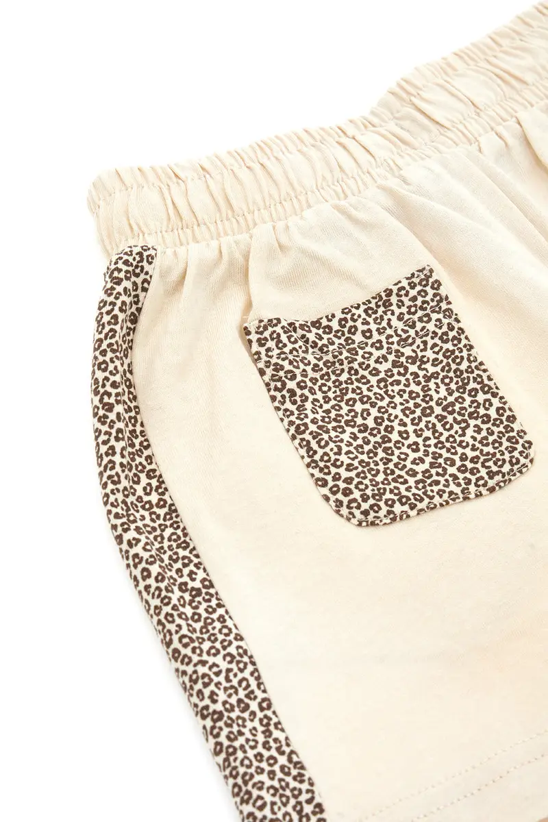 Pantaloncini Beige Con Fantasia Leopardata Pitt Kids PT-K-SH-7004 miniatura 3