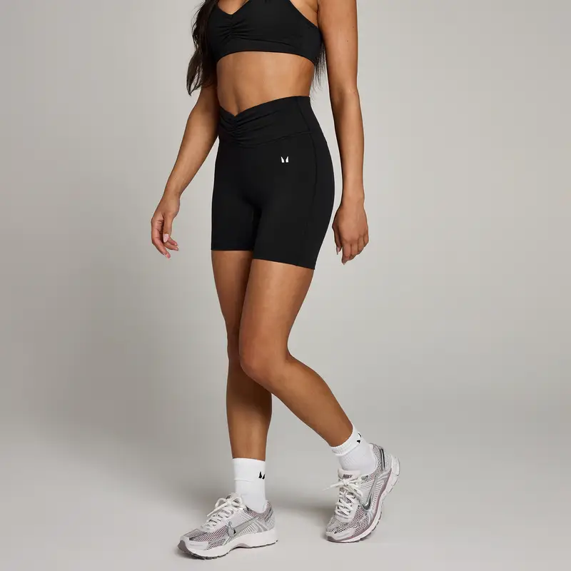 Pantaloncini con rouches anteriori MP Tempo da donna - Nero - XS