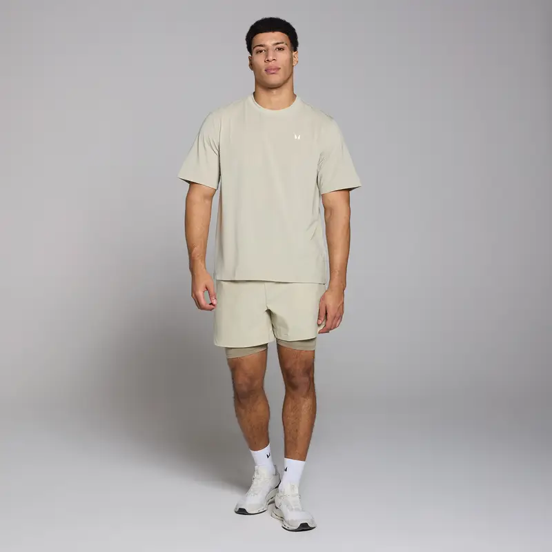 Pantaloncini con stampa 2 in 1 MP Tempo da uomo - Salt grey - XS miniatura 2