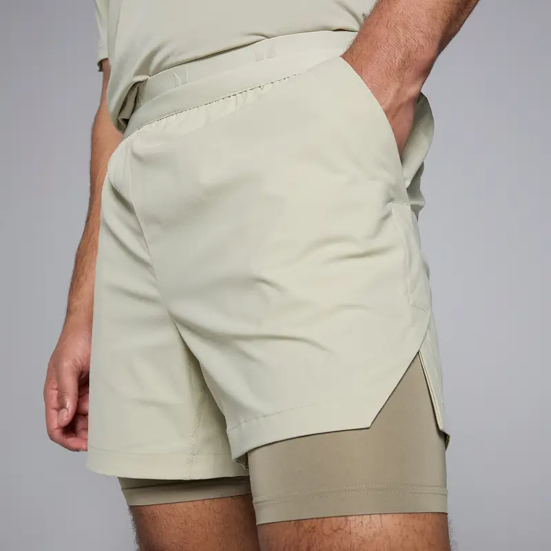 Pantaloncini con stampa 2 in 1 MP Tempo da uomo - Salt grey - XS miniatura 3