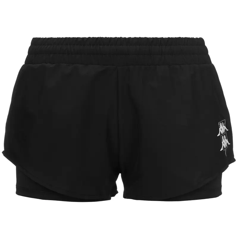 pantaloncini da donna in poliestere nero da padel |  Kappa