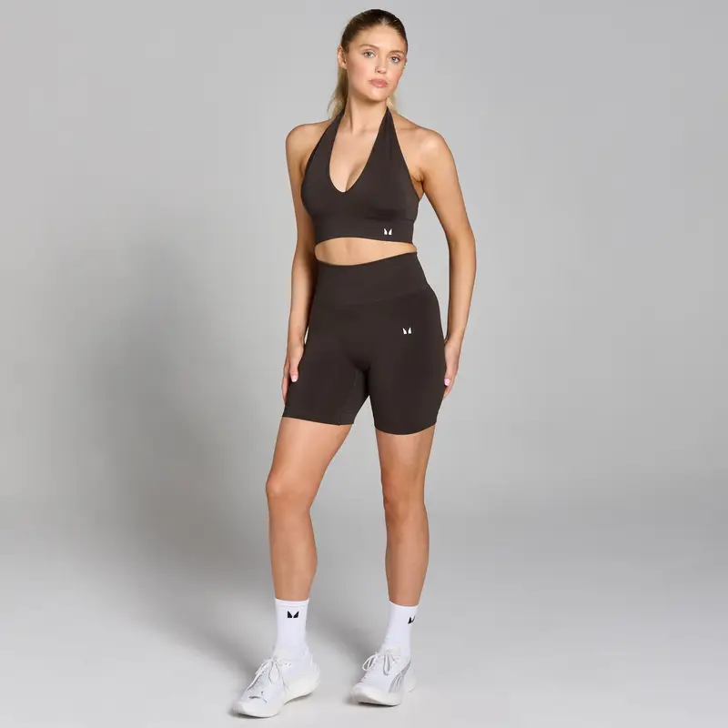 Pantaloncini senza cuciture con scrunch MP Tempo da donna - Cioccolato - XS miniatura 2