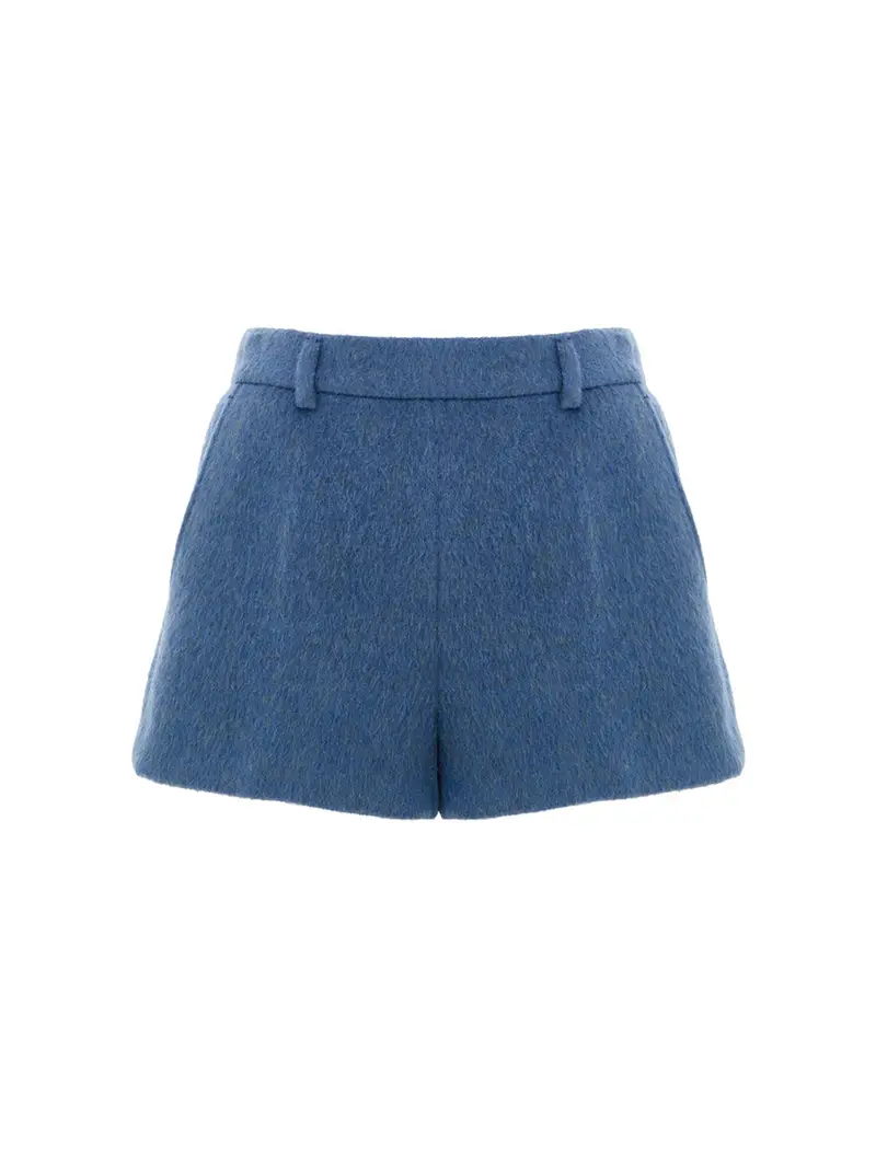 Pantaloncini Shorts Misto Mohair in Blu Avio Gucci