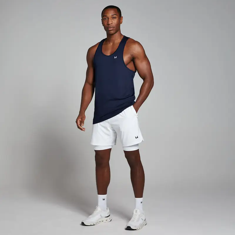 Pantaloncini sportivi 2 in 1 MP da uomo - Bianchi - XS miniatura 2