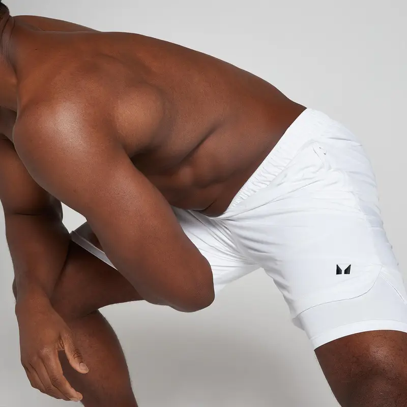 Pantaloncini sportivi 2 in 1 MP da uomo - Bianchi - XS miniatura 3